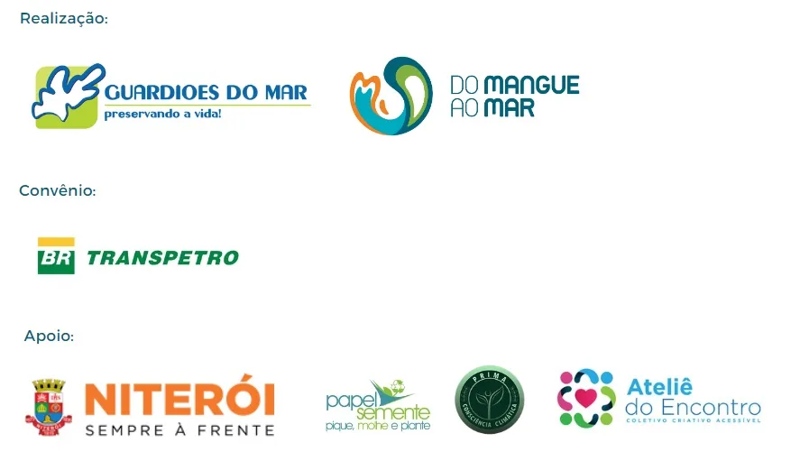 1º CONGRESSO NACIONAL DE MANGUEZAIS EM LIBRAS 7 régua de logos do projeto do mangue ao mar, Guardiões do mar